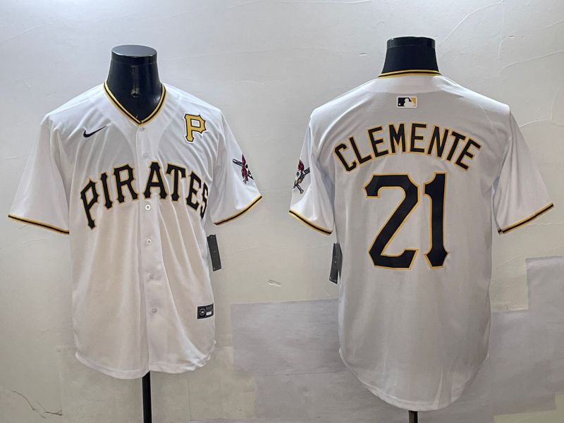 Men Pittsburgh Pirates #21 Clemente White Game 2025 Nike MLB Jersey style 6